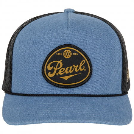 Pearl Logo Denim Colorway Curved Bill Adjustable Trucker Hat